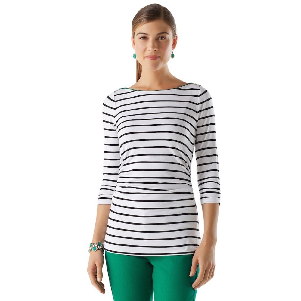 White House Black Market White & Black Top